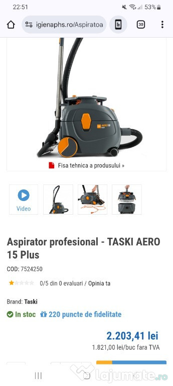 Aspirator profesional taski Aero15
