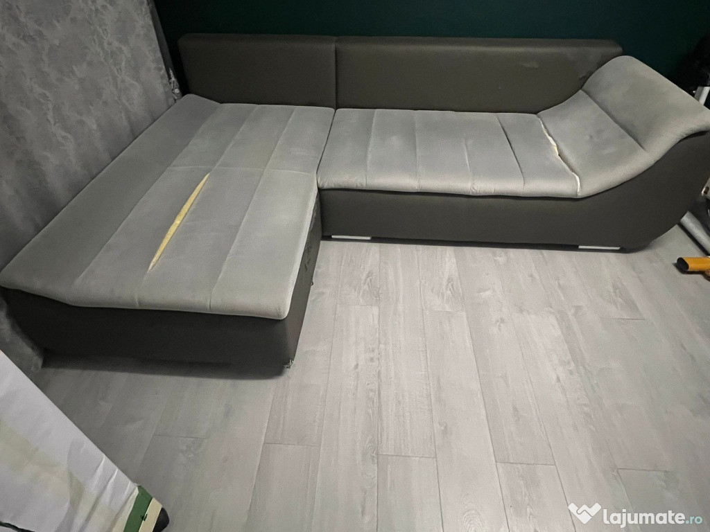 Vand Colțar/ Canapea extensibil cu ladă pentru depozitare (Lems)