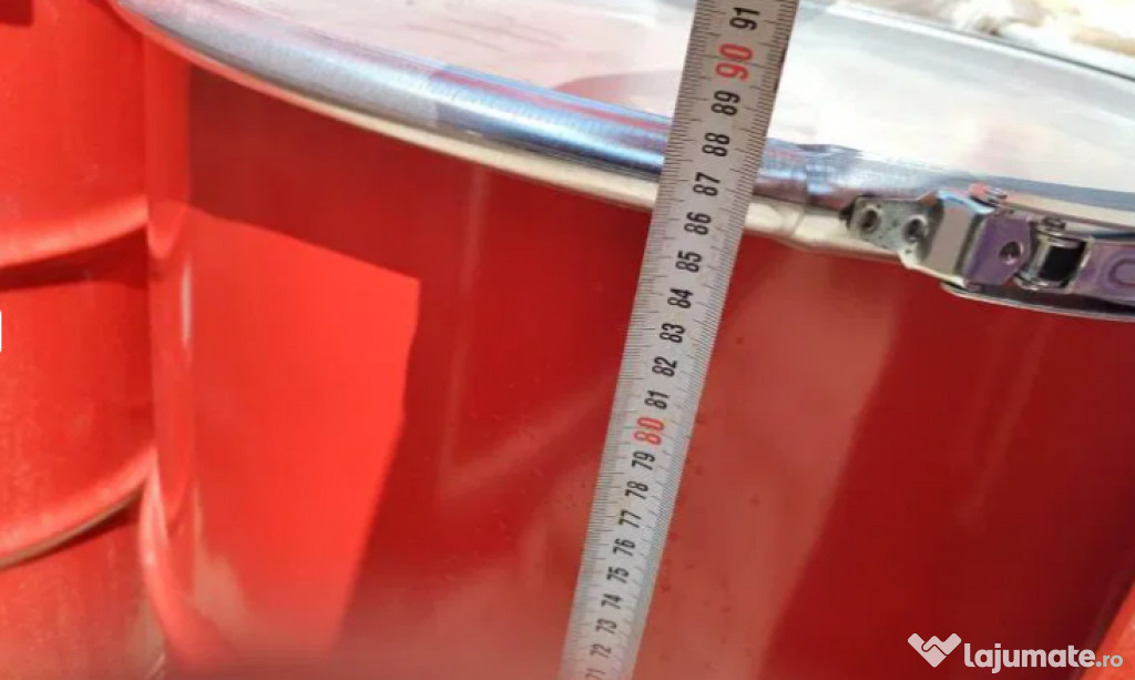 Butoi metalic 200L cu capac si sistem de inchidere etanş