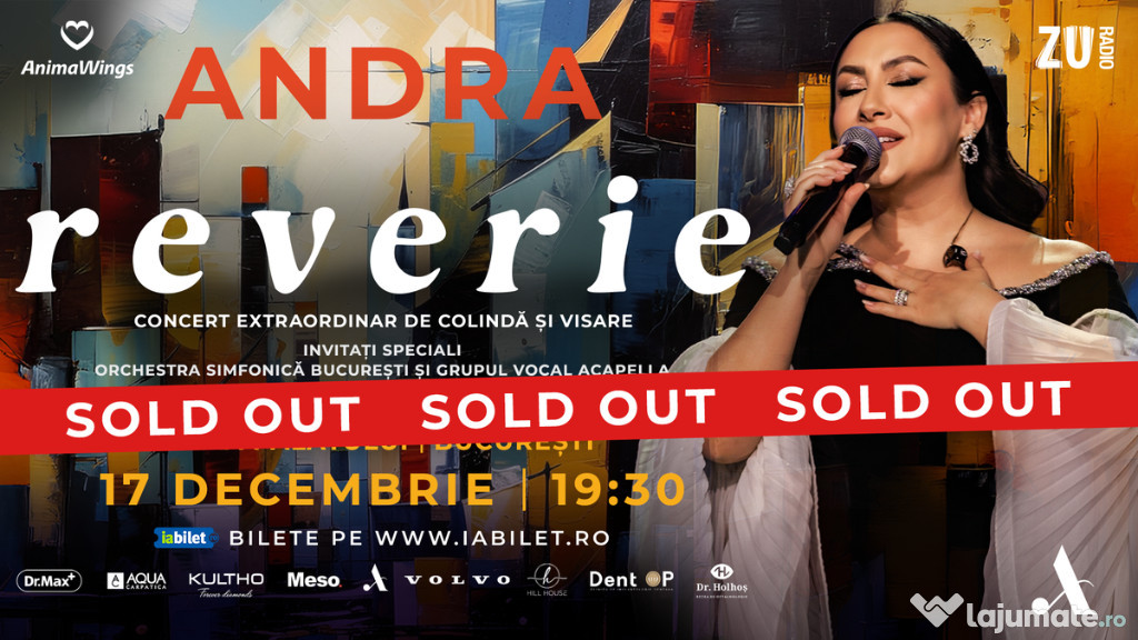 Bilete VIP concert Andra, Sala Palatului 17 Decembrie