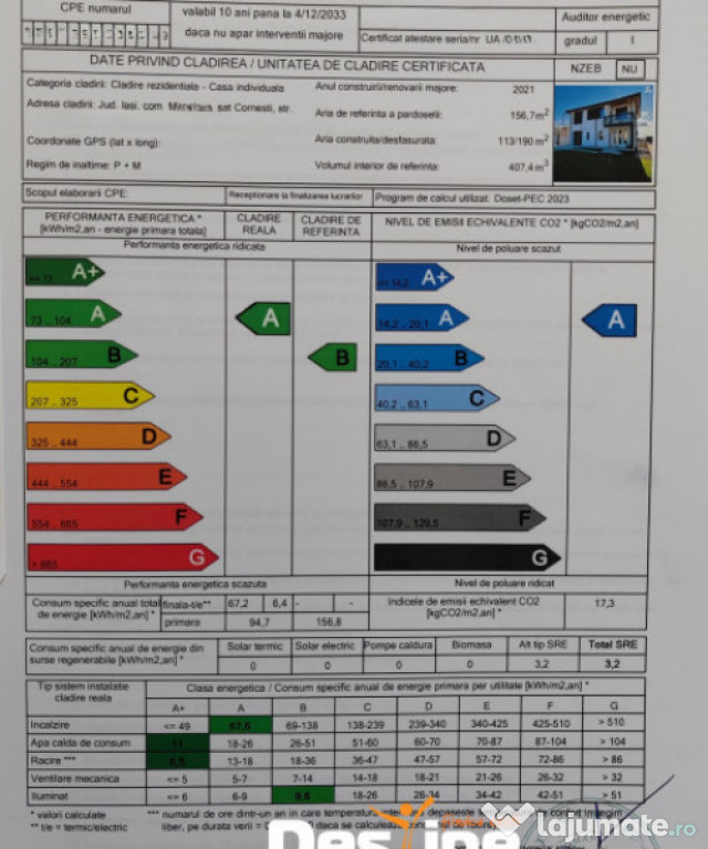 CORNESTI - Casa moderna P+1+POD, Clasa A, 196.5 mp + 500 mp