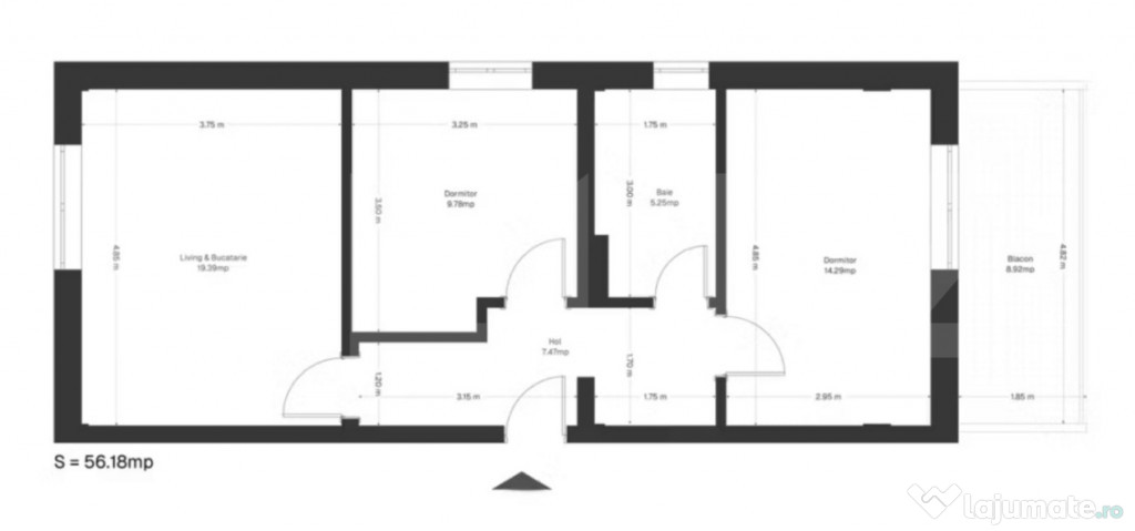 Apartament 3 camere, 55 mp utili + balcon, zona Ghirodei