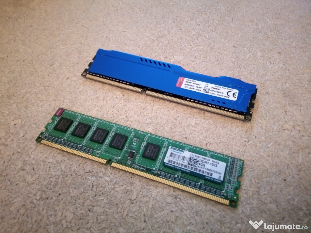 Pachet Kit 8GB RAM DDR3 (2x4GB) Desktop - Kingmax & HyperX Fury Blue