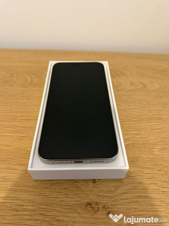 IPhone 15 Pro Max, 256 GB, alb titanium, full box
