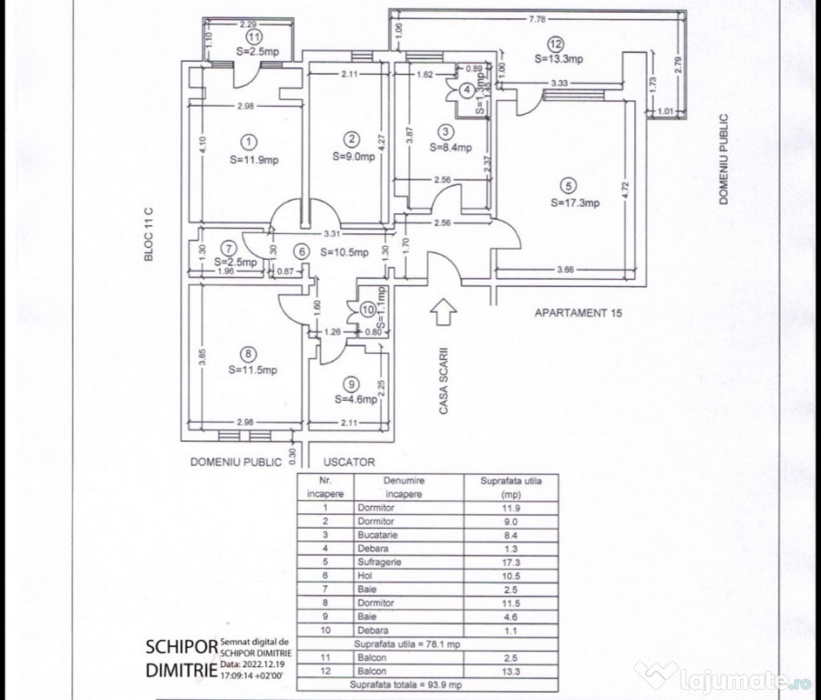 Apartament 4 camere - bloc tip vila Ciochinescu/spiru haret