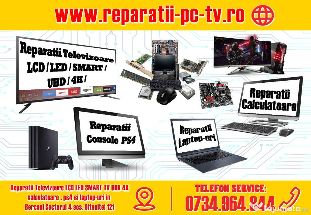 Reparatii televizoare smart tv laptop Berceni diagnosticare gratuita