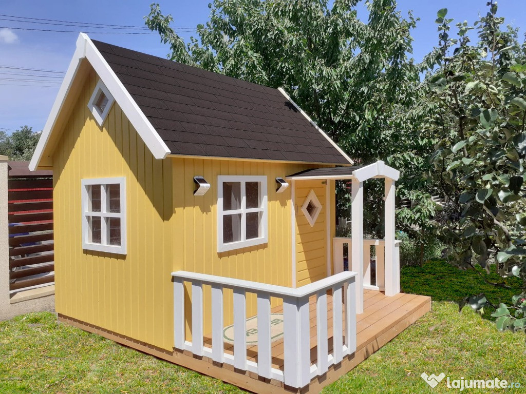 Casuta de joaca din lemn pentru copii, ecologica