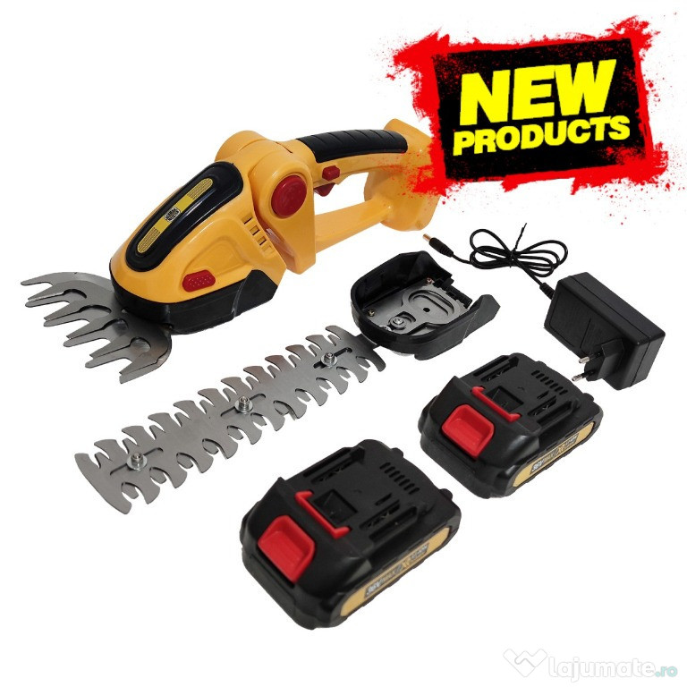 Masina de tuns iarba / gard viu cu acumulator , 2 acumulatori inclusi