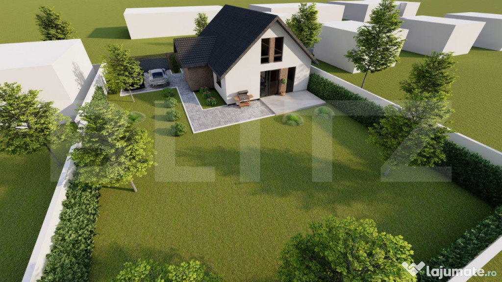 Casă individuală – 140 mp utili, teren 520 mp, front str