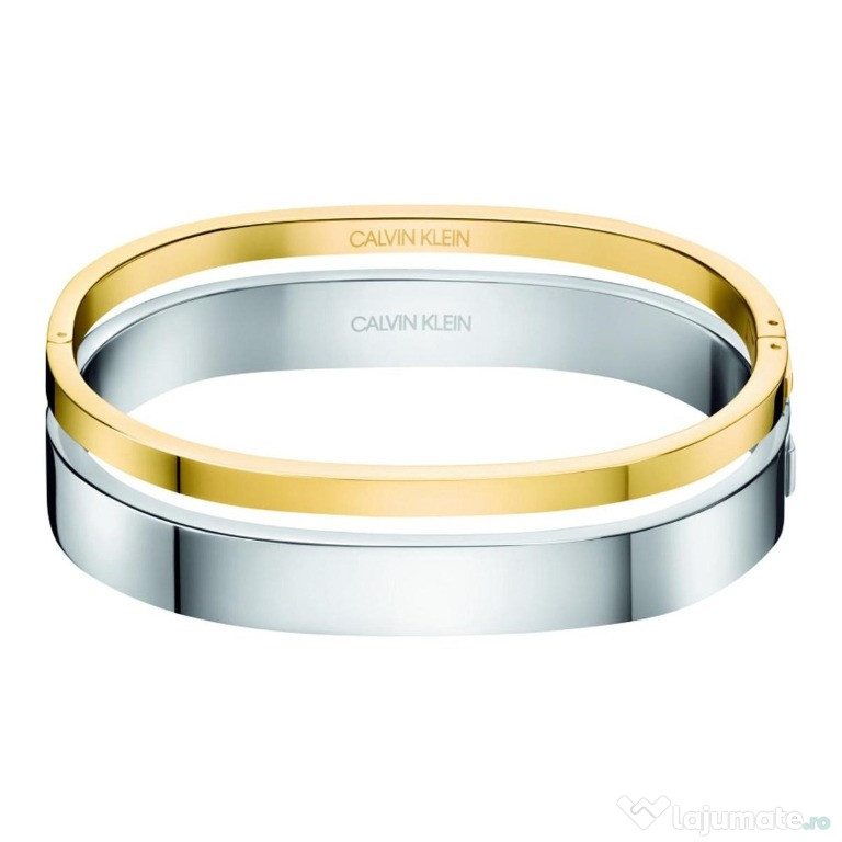 Set 2 Bratari Dama CALVIN KLEIN, Bicolora Silber -Gold, Marimea XS