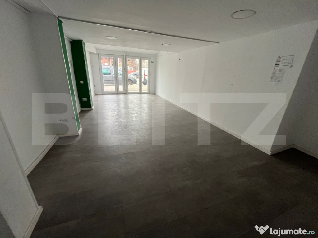 Spațiu comercial 65 mp, open space – zonă intens circula