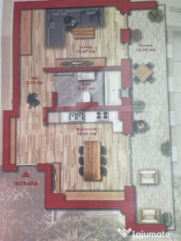 Apartament 2 camere, 45 mp, zona Torontalului