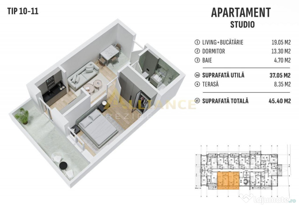 Metrou Berceni, studio cu loc parcare subteran