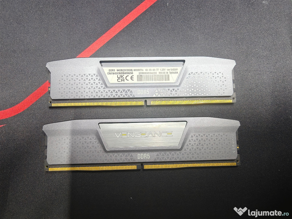 Memorie Corsair Vengeance, 64GB DDR5 (2x32GB), AMD EXPO, 6000MHz, CL40
