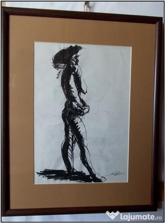 Tuș semnat, lucrare veche deosebită