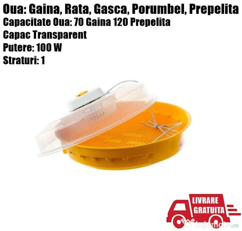 Incubator Clocitoare Electric 70 Oua Ou Pui Gaina Gasca Rata 120 Prepe