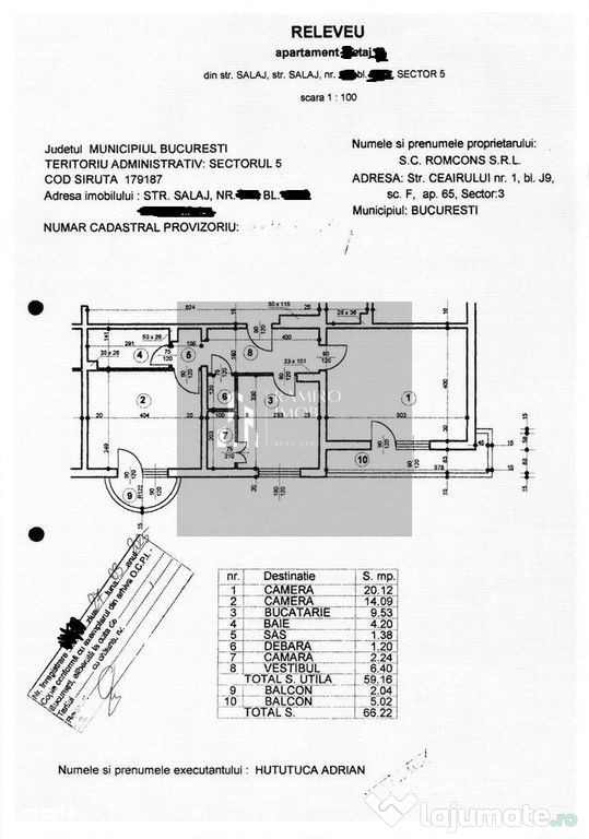 APARTAMENT 2 CAMERE, SEBASTIAN/SALAJ, 66MP, DE RENOVAT