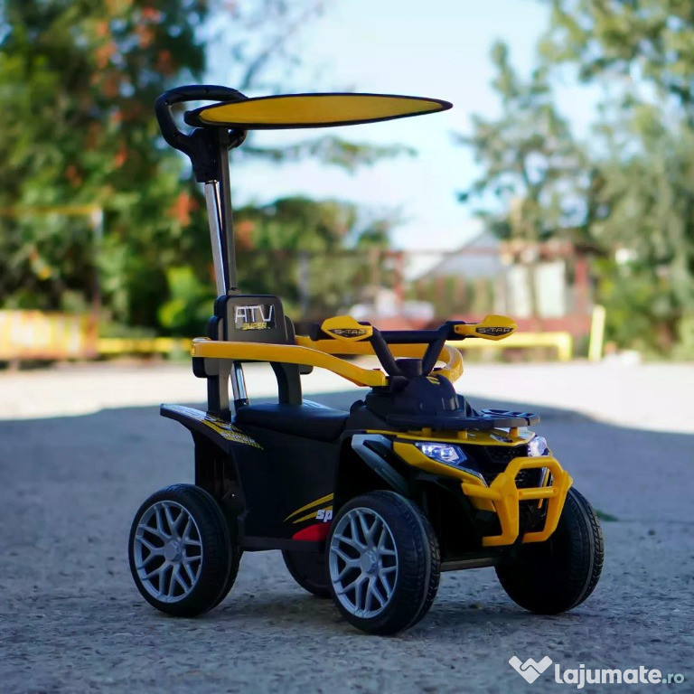 ATV electric cu maner 4 in 1, Kinderauto Hercules 35W 6V, RC #yellow