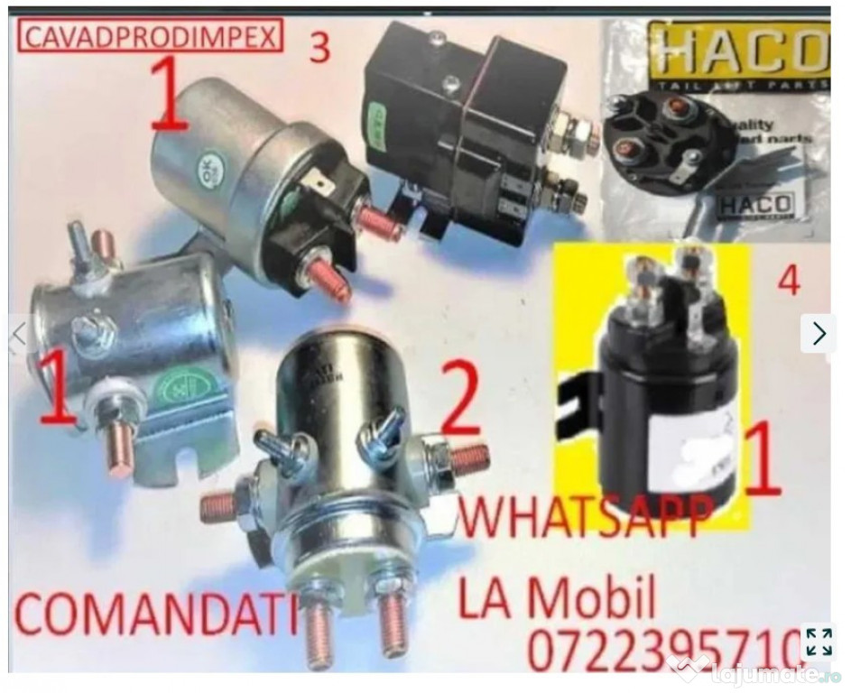 Starter, solenoid, bobina cuplare, heblu de 150A -300a 12/24v basculat