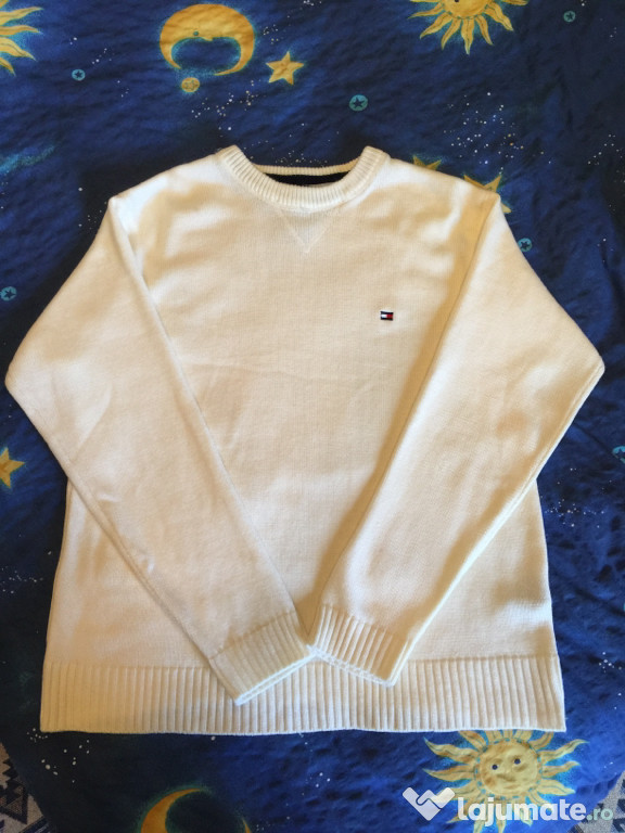 Pulover alb barbati Tommy Hilfiger XXL bumbac