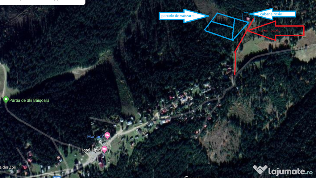 Parcele teren in statiunea Muntele Baisorii de la 400mp