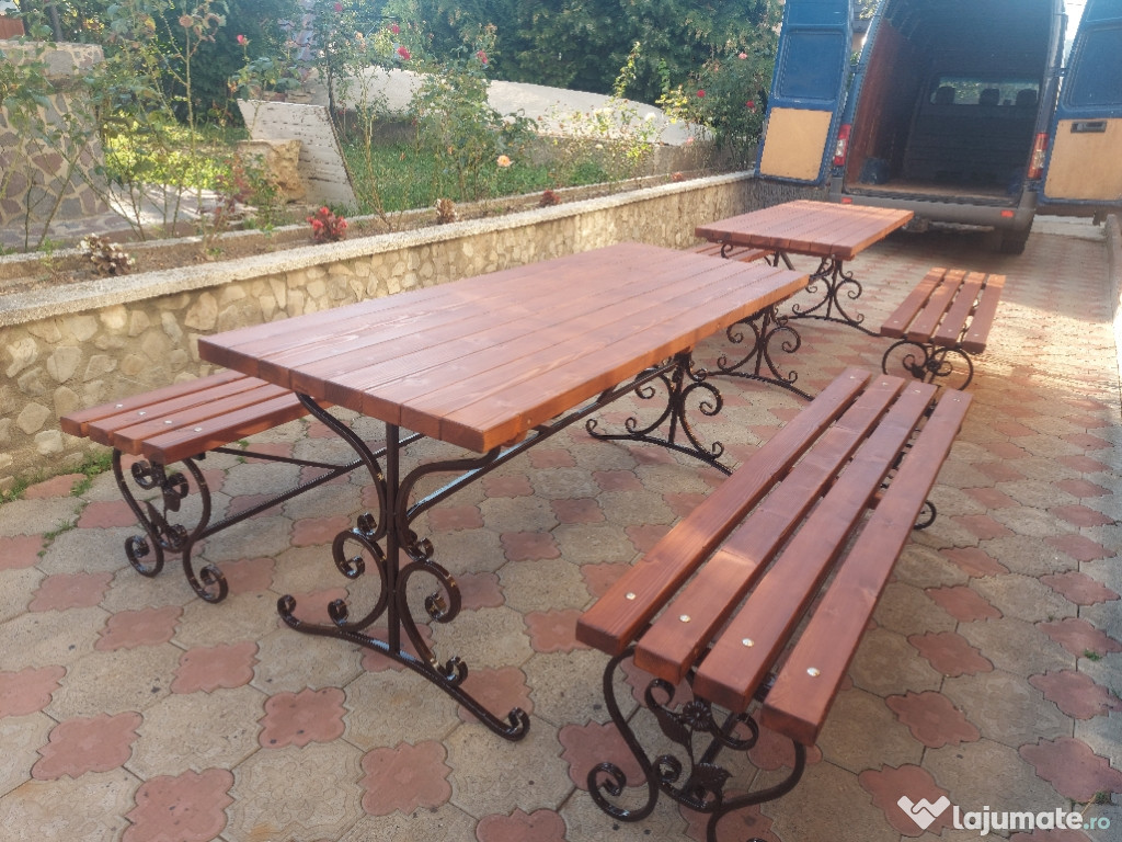 Set terasa fier forjat banci fara spatar