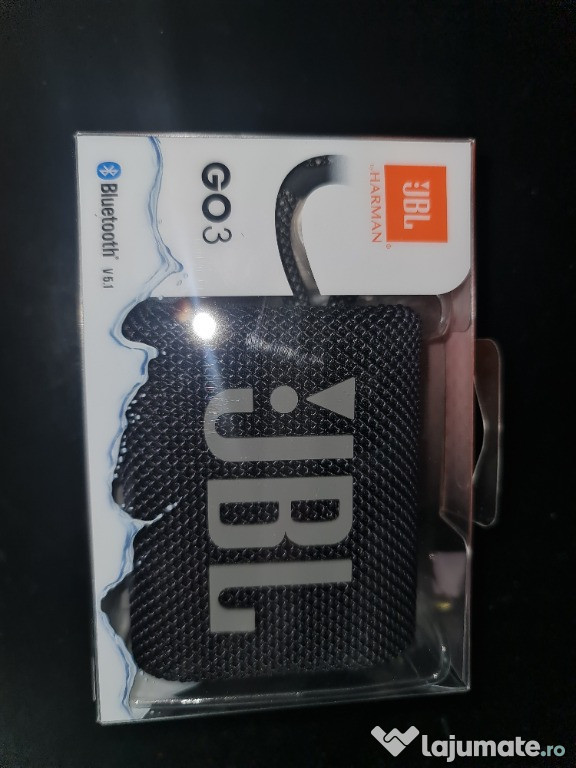 Boxa portabila JBL Go 3, Bluetooth, Waterproof, negru - NOUA