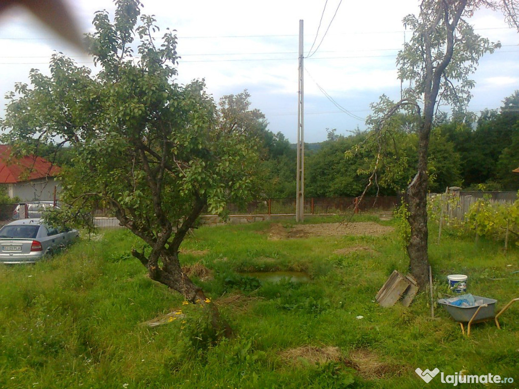 Teren intravilan cu casa la 11 km de Targu Jiu.Plasament bun