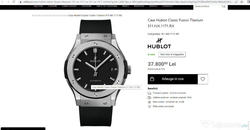Ceas Hublot Classic Fusion Titanium 511.NX.1171.RX