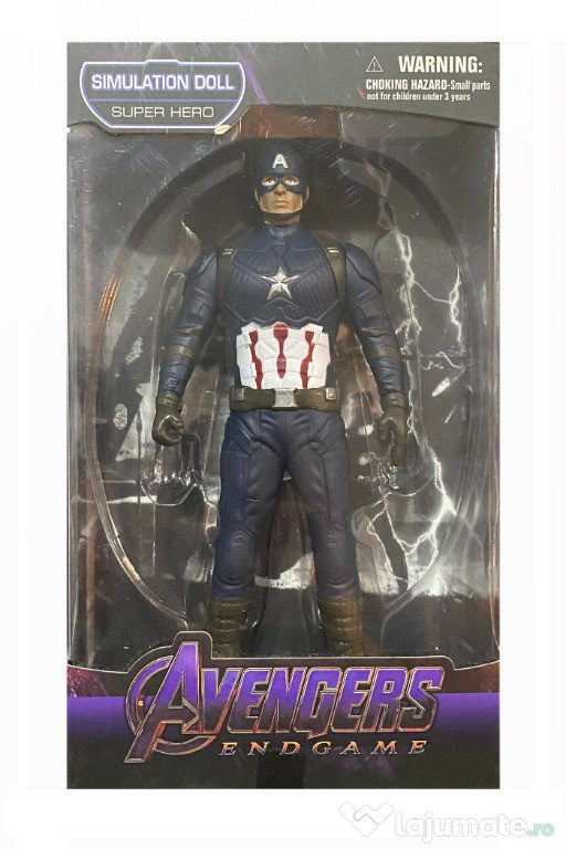 Figurina Avengers EndGame, Super Hero Captain America, 22 cm