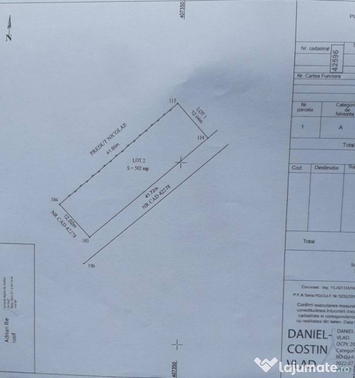 Locatia perfecta, teren intravilan construibil  460mp 502mp