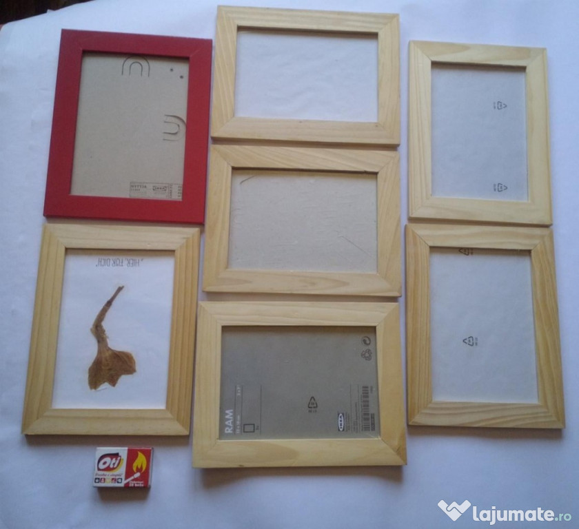 7 rame lemn pentru fotografie, gravuri, cromografii + BONUS