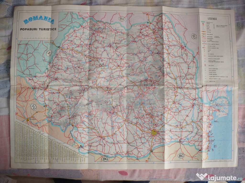 Romania harta popasuri turistice 1979