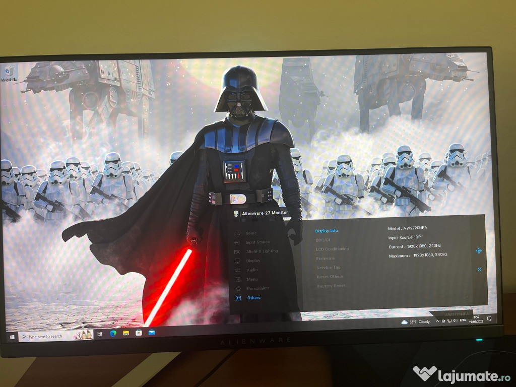 Monitor Gaming Alienware AW2720HFA G-Sync 240Hz 1ms 27inch