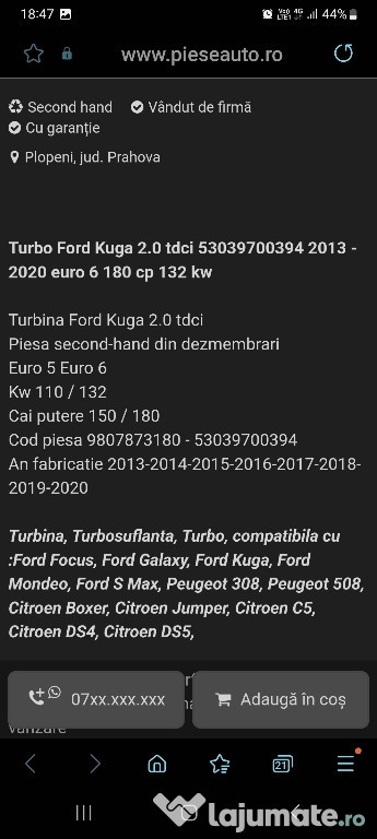 Turbo ford kuga