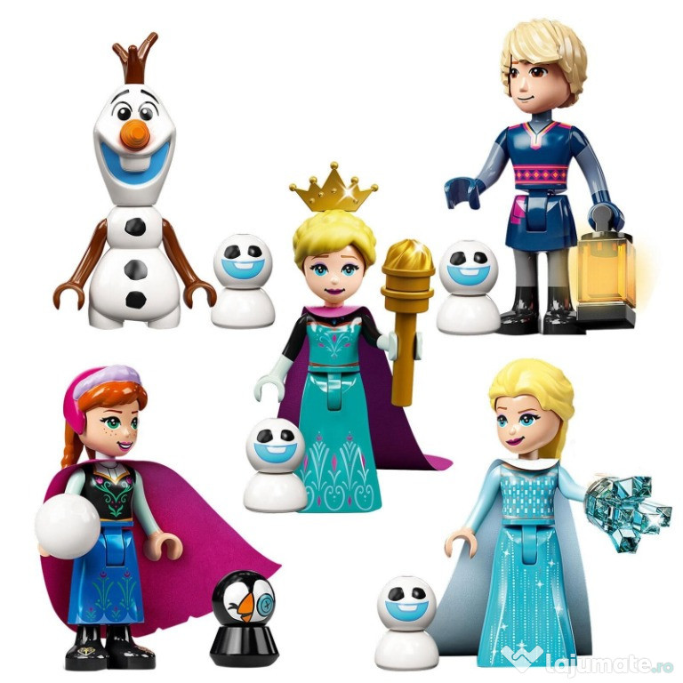 Set 5 Minifigurine tip Lego Frozen cu Anna, Elsa si Olaf