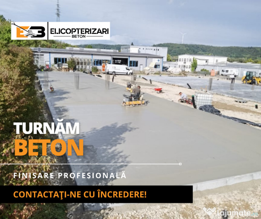Executăm lucrări profesionale turnare beton și elicopterizare.
