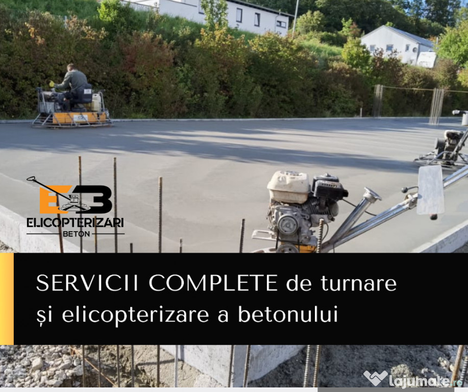 Lucrări profesionale de turnare beton - 2000 mp/zi.