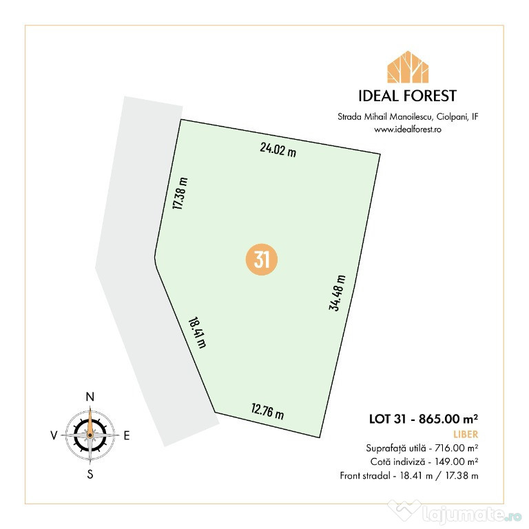 Ideal Forest -vindem LOT 31 - 865.00 m2