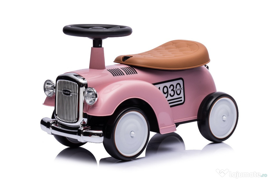 Masinuta premergator fara pedale Kinderauto Retro Baby Car Roz