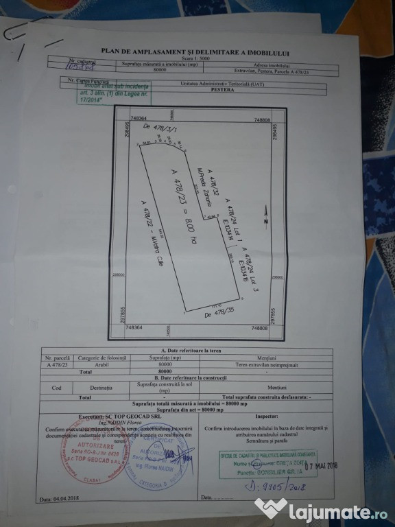 DE VANZARE TEREN AGRICOL IN JUDETUL CONSTANTA,ZONA PESTERA(14 HECTARE)