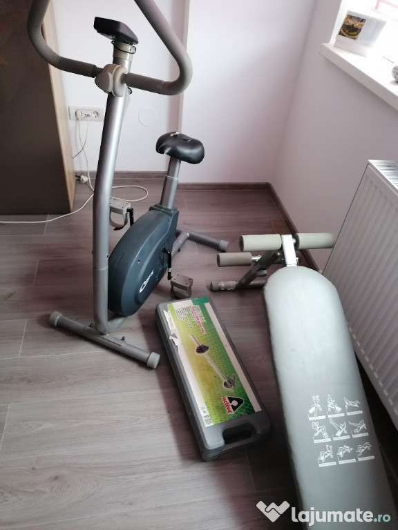 SET FITNESS, trusa Haltera 25kg+banca inclinata+bicicleta medicinala