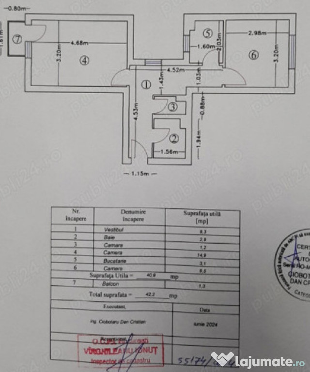 Apartament 2 camere cf2 - decomandat - etaj 2 - Vergului