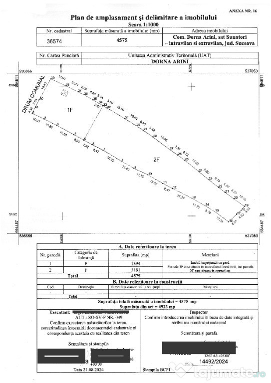 Teren 4575 m2 - Sunatori, Dorna Arini