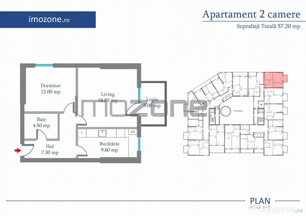 Apartament 2 Camere | 57 mp | Bloc Nou | Metrou Pacii / P...