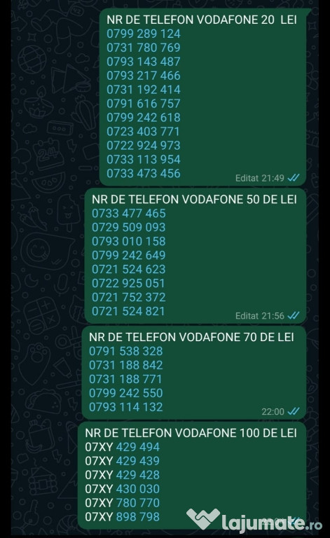 Nr de telefon Vodafone ușor de reținut