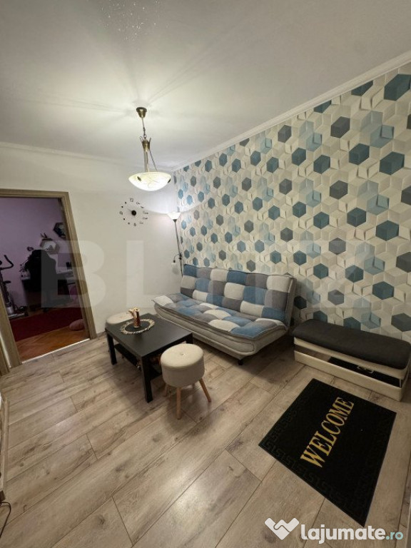 Apartament 2 camere, hol patrat, 52mp, Dambu, etaj intermedi