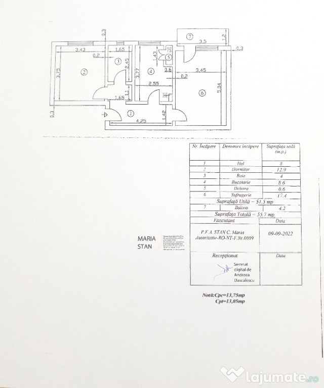 Apartament 2 camere, etaj 4, zona Ratuc-Darmanesti