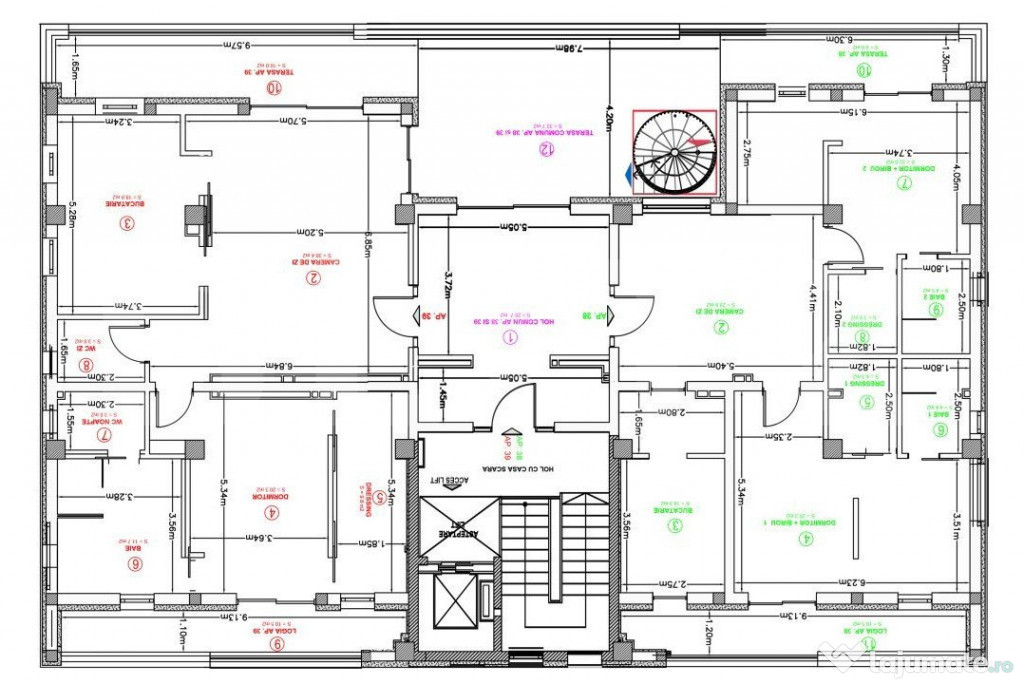 Penthouse UNICAT, singur pe nivel, 240 mp utili+terase 370 m