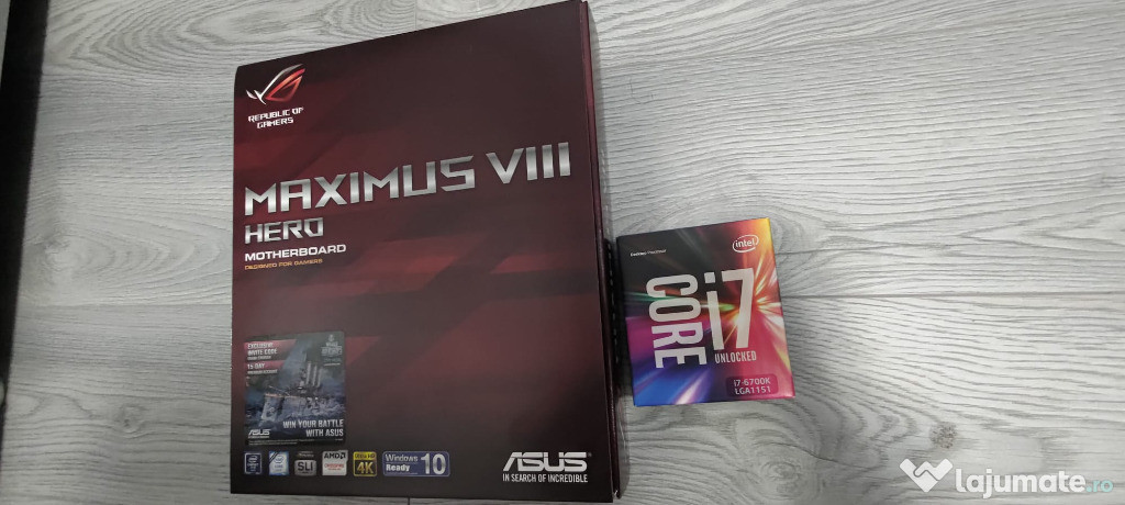 Kit CPU Intel Core i7 6700K + Placa de baza ASUS Maximus VIII Hero